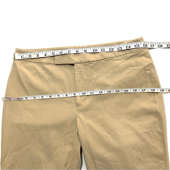 LAUREN Ralph Lauren Tan Straight Leg Stretch Ankle Pants Size 8 Summer Casual - Picture 9 of 11